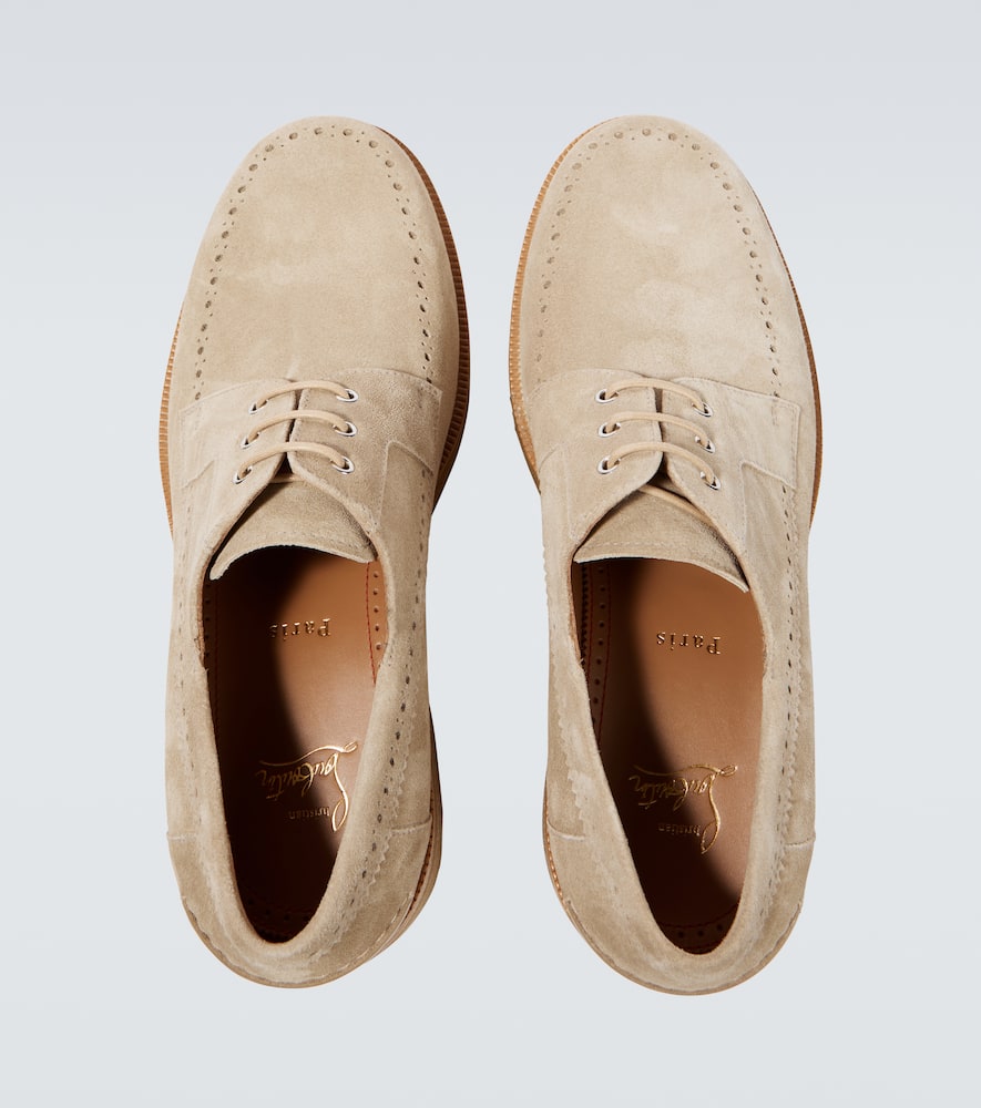 Shop Christian Louboutin Pablo Suede Brogues In Atlas