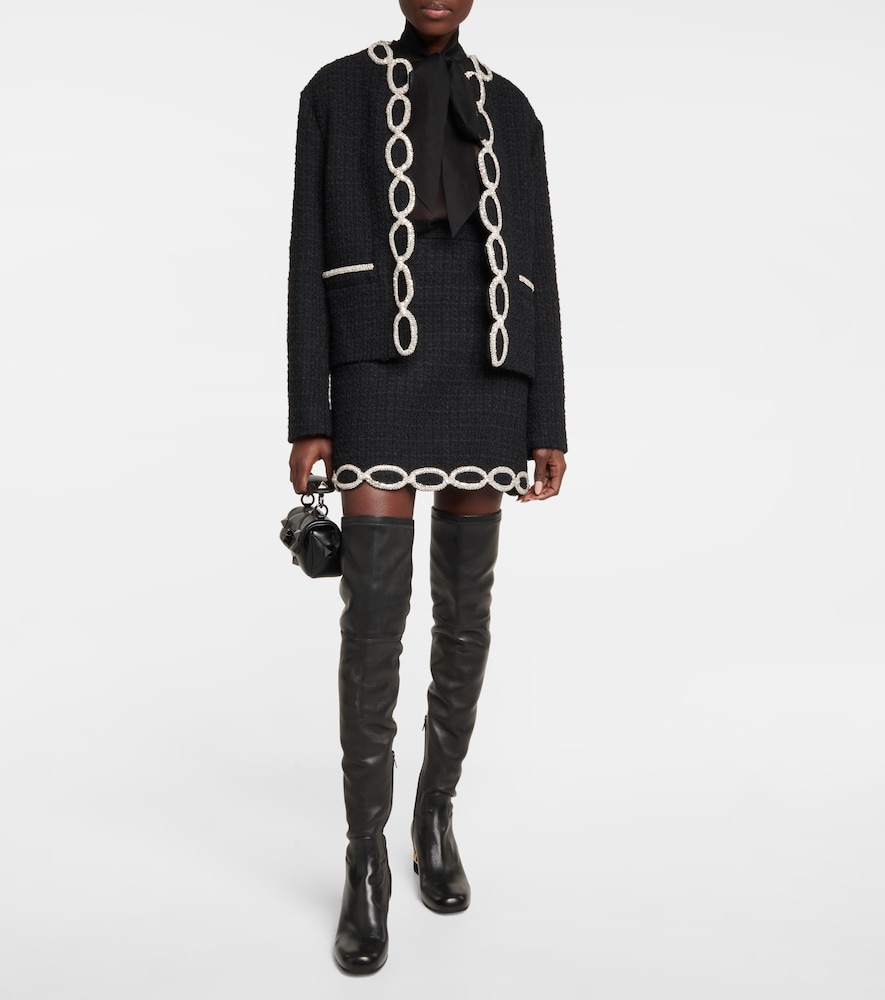 Valentino Embellished tweed miniskirt