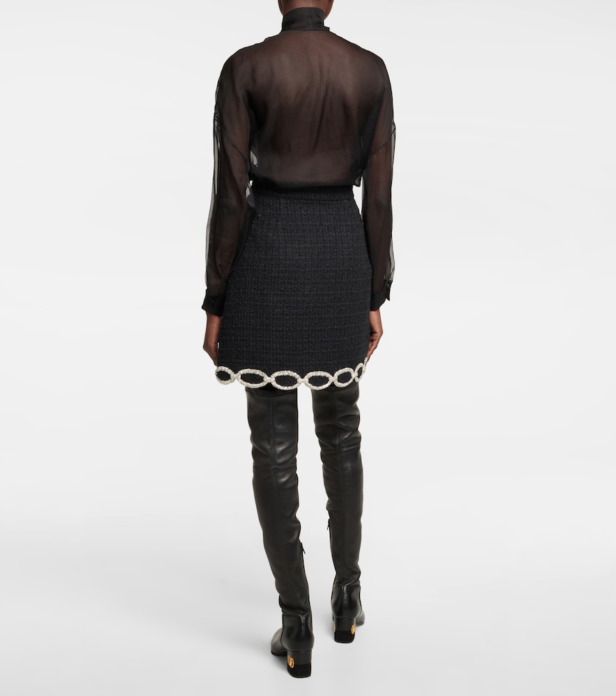  Valentino Valentino Embellished Tweed Miniskirt 