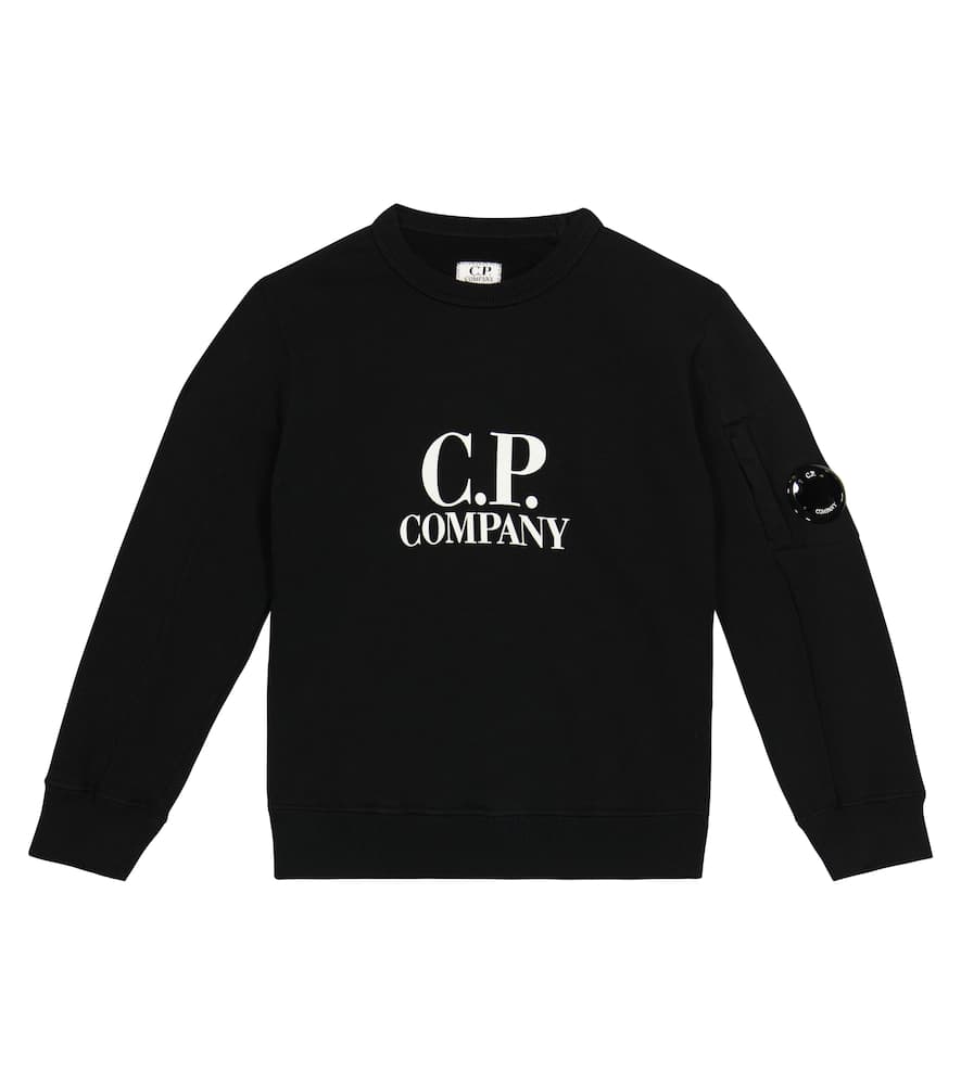 C.p. Company Cp Company Boys Black Kids Graphic-print Crewneck Cotton-jersey Sweatshirt 4-14 Years In Black