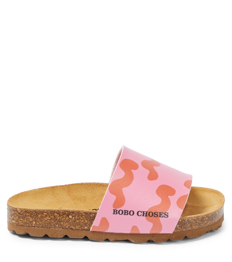 Shop Bobo Choses Wave-print Slides In Pink