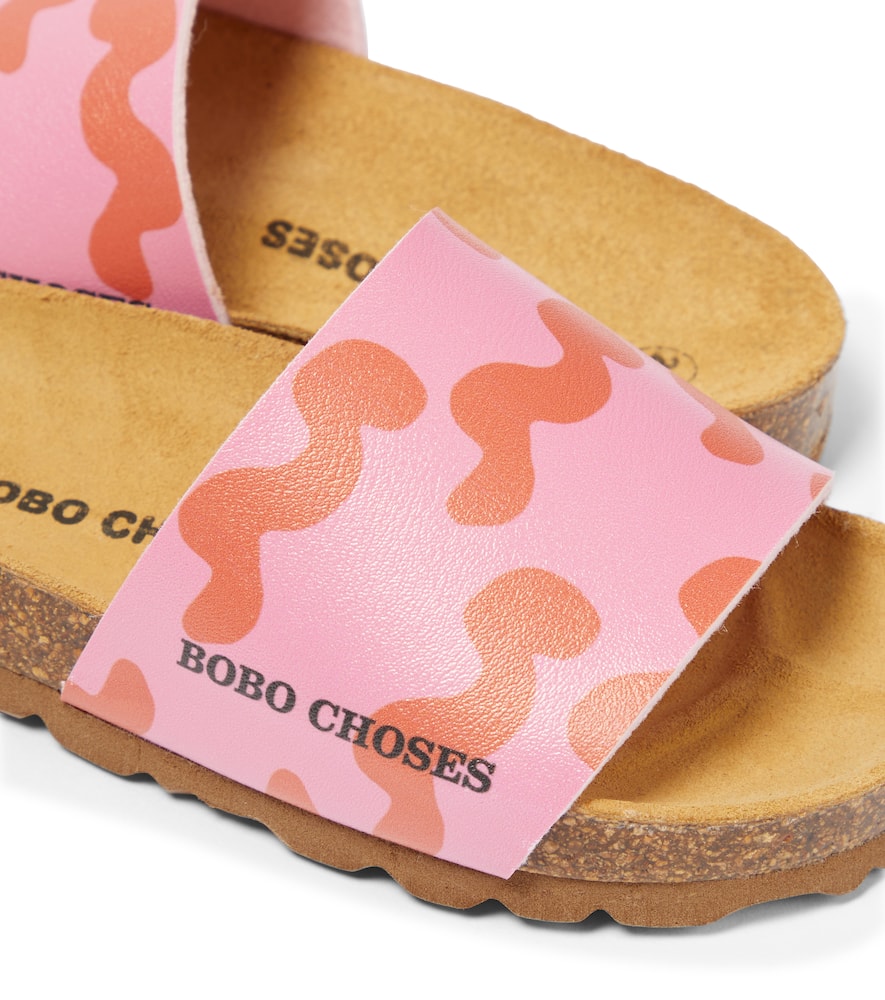 Shop Bobo Choses Wave-print Slides In Pink