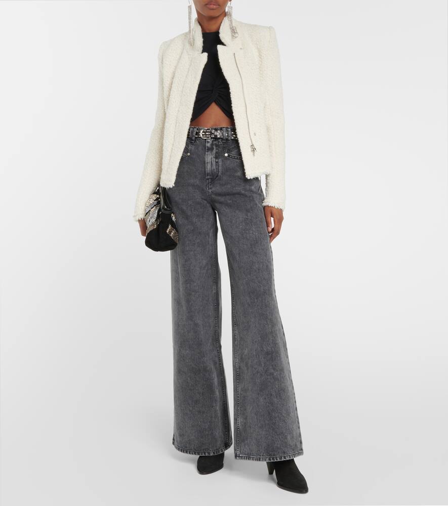 Isabel Marant Graziae Tweed Jacket In Silver