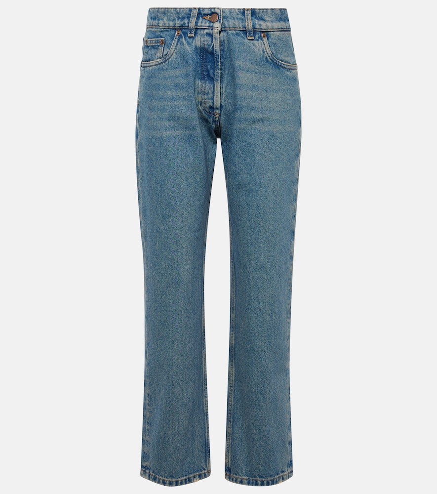 Mid-rise straight jeans