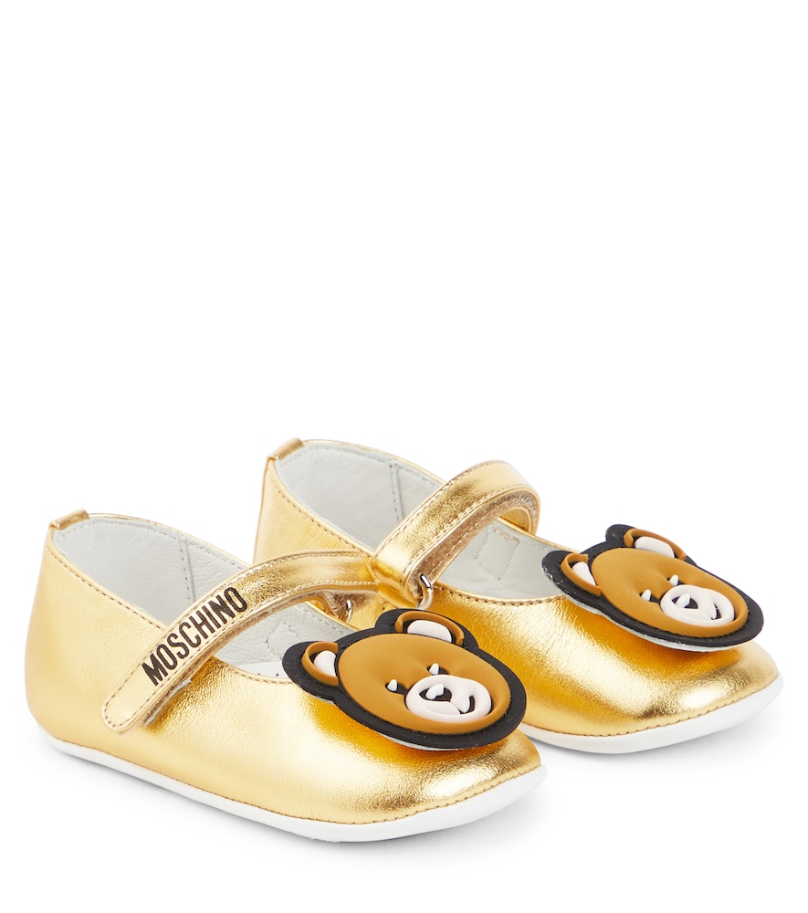 Moschino Kids Baby metallic ballet flats