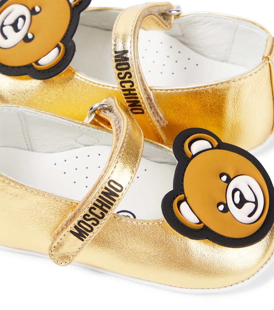  Moschino Kids Moschino Kids Baby Ballerinas Aus Metallic-leder 