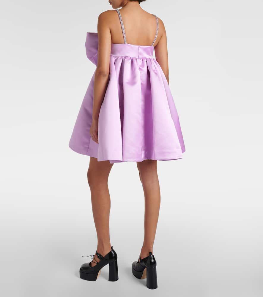 Shop Nina Ricci Bow-detail Duchesse Satin Minidress In Pink