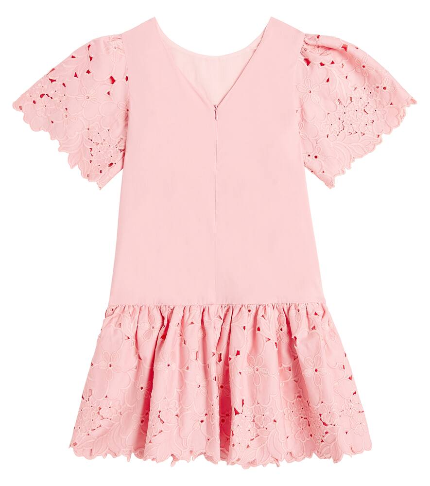 Tartine Et Chocolat Embroidered Cotton Dress In Pink