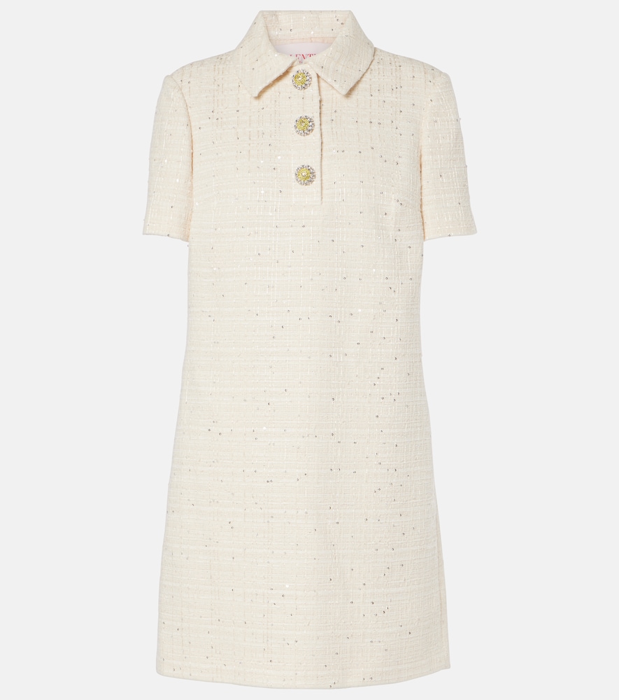 Valentino Women's White Cotton-Blend Tweed Minidress UK Size 6 - Mytheresa