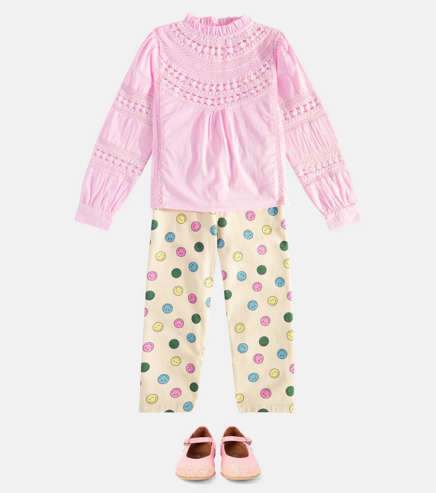 The New Society Happy Place Printed Cotton Pants In Multicoloured