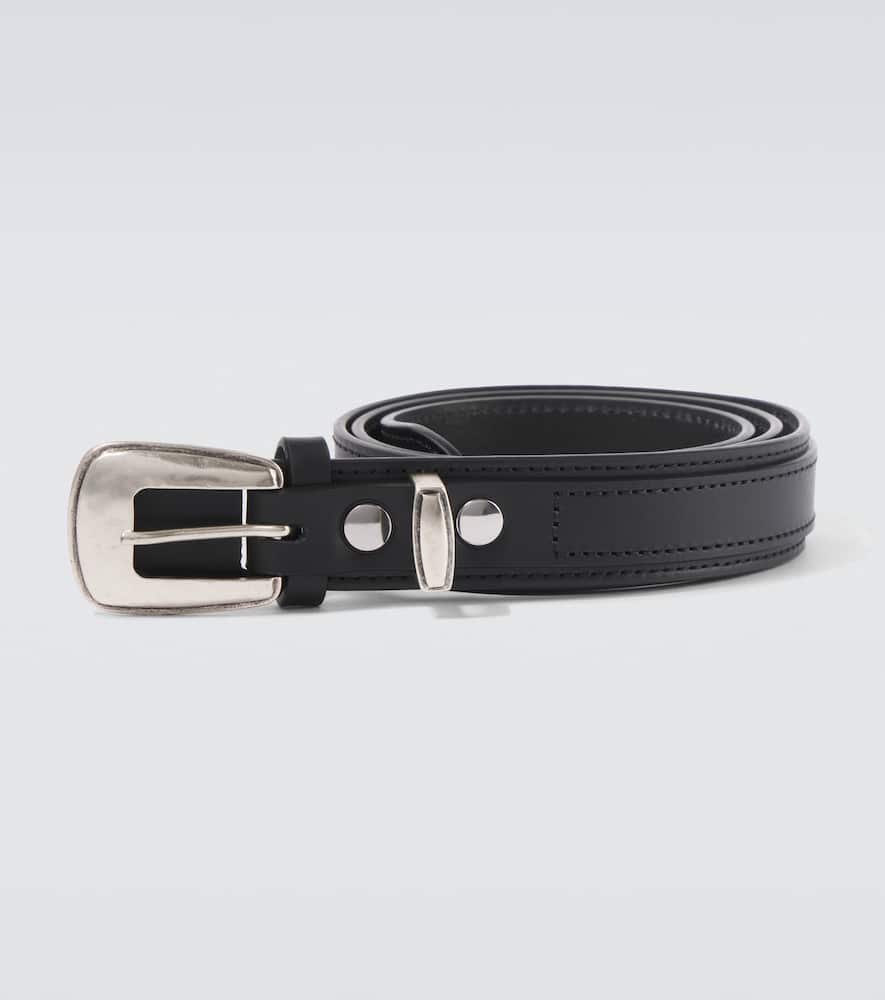 Lemaire Minimal Western Leather Belt In Schwarz