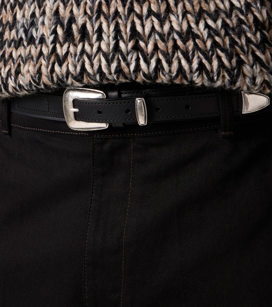 Lemaire Minimal Western Leather Belt In Schwarz