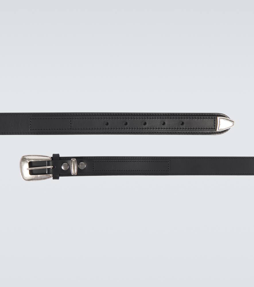 Lemaire Minimal Western Leather Belt In Schwarz