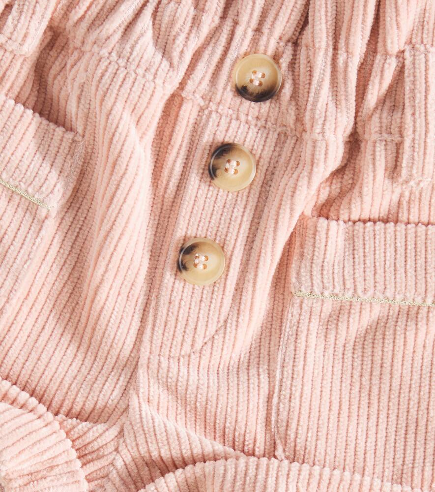 Chloé Baby Cotton Velvet Shorts In Pink