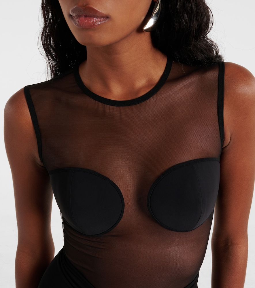 Nensi Dojaka Nensi Dojaka Mesh Bodysuit 