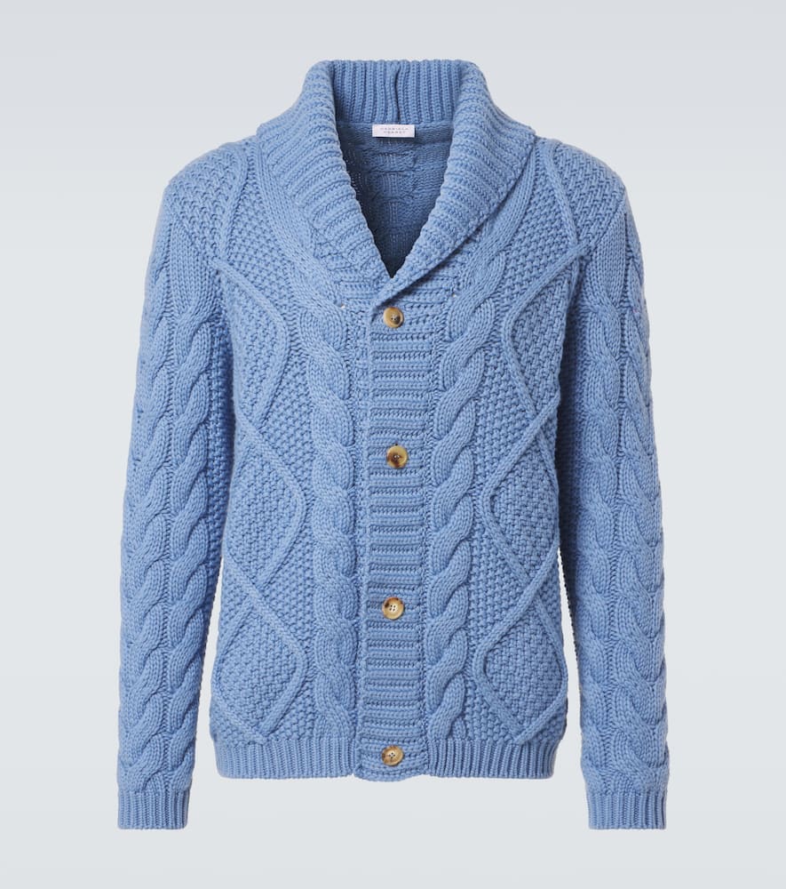 Cable-knit cashmere cardigan