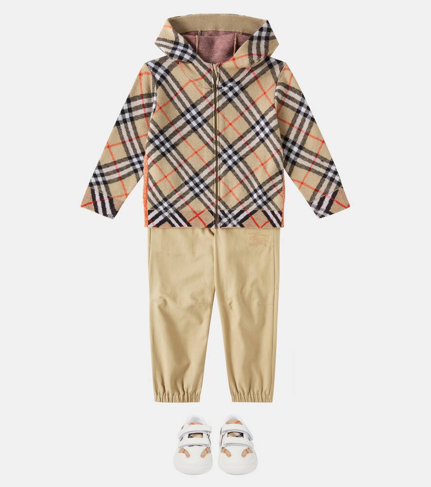 Burberry Check Wool Jacket In Beige
