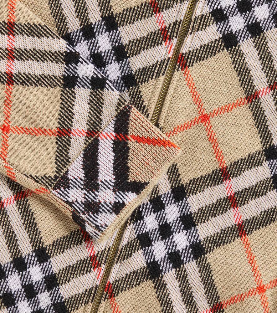 Burberry Check Wool Jacket In Beige