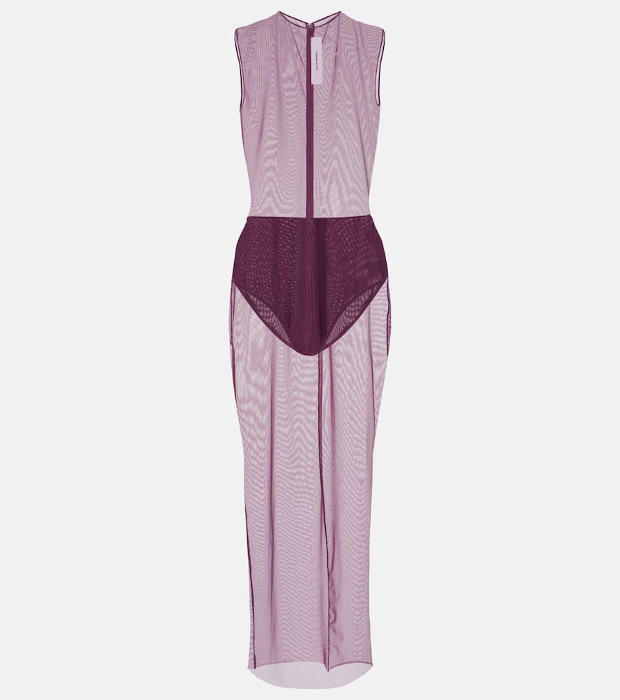 Sheer mesh midi dress