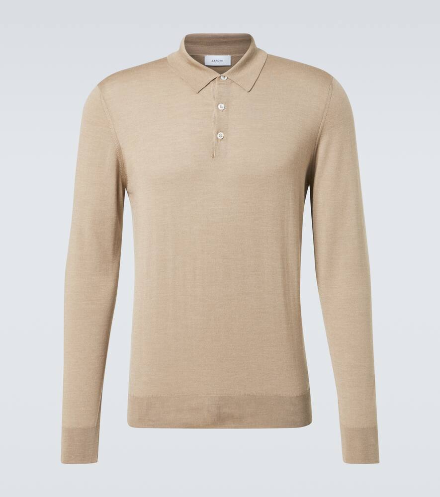 Lardini Wool, silk, and cashmere polo sweater