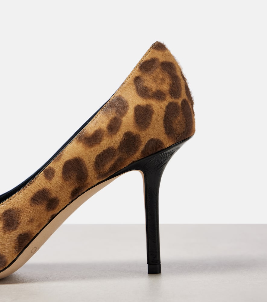 Jimmy Choo Leo 85 Leopard-print Calf Hair Pumps In Yellow