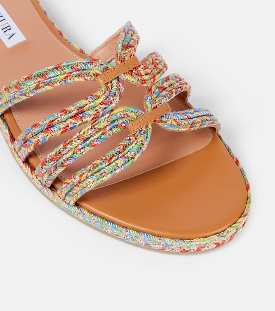 Shop Aquazzura Playita Espadrille Slides In Multicoloured