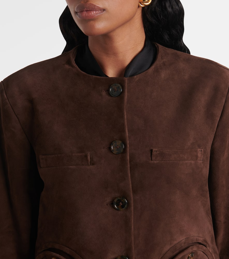 Blazé Milano Gliss Bolero Suede Jacket In Brown