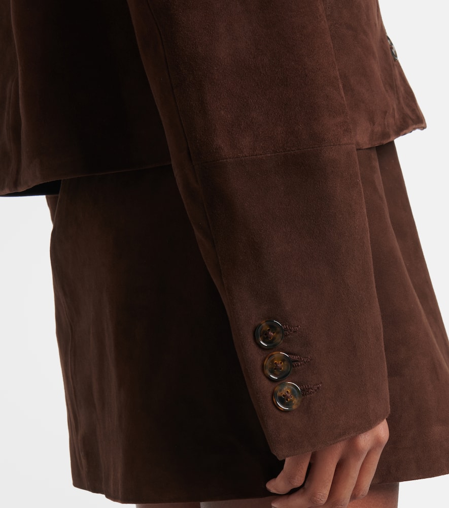 Blazé Milano Gliss Bolero Suede Jacket In Brown