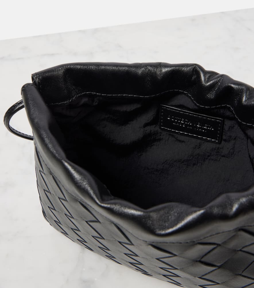 Shop Bottega Veneta Small Intrecciato Leather Pouch In Black