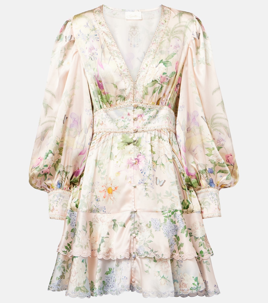 Camilla Crystal Embellished Silk Minidress