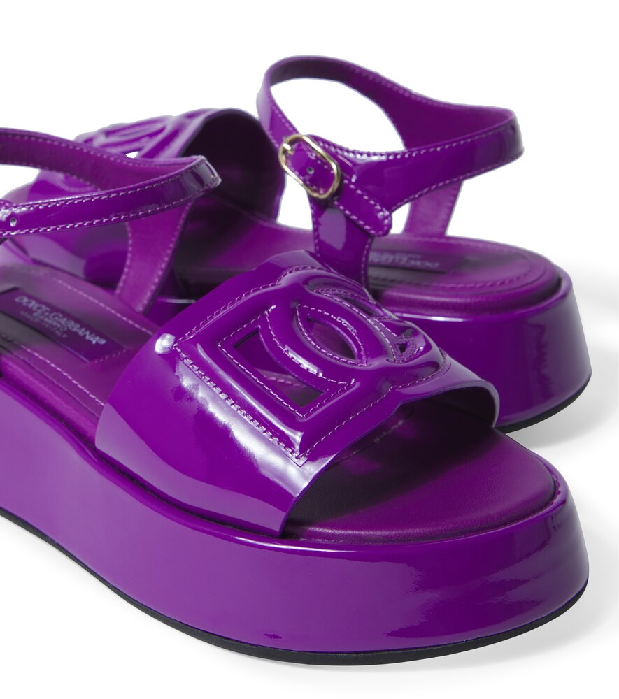  Dolce&gabbana Kids Dolce&gabbana Kids Plateausandalen Dg Aus Lackleder 