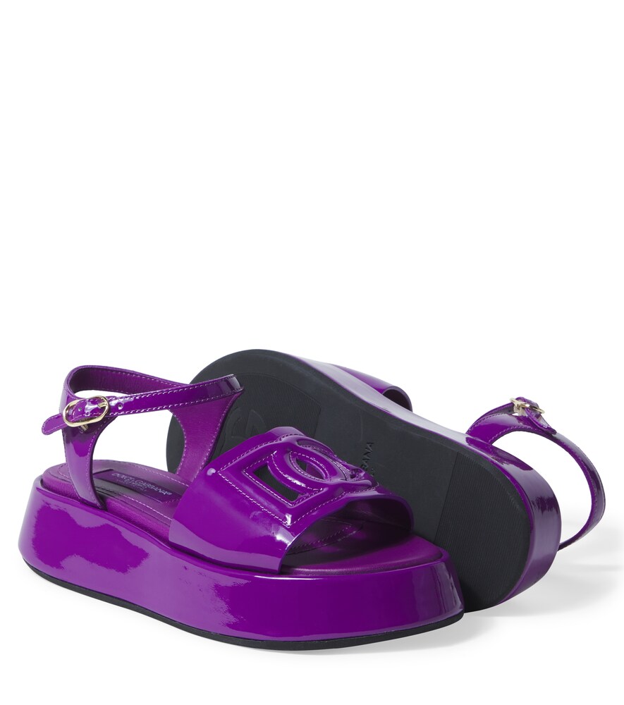  Dolce&gabbana Kids Dolce&gabbana Kids Plateausandalen Dg Aus Lackleder 