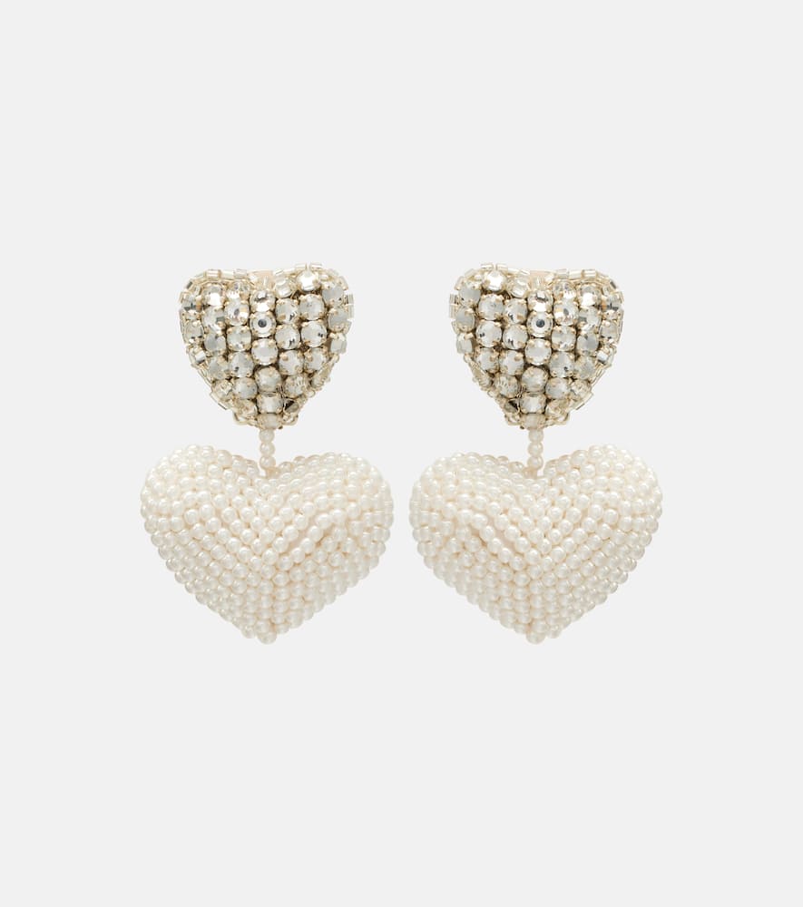 Oscar De La Renta Crystal-embellished Clip-on Earrings In Silver