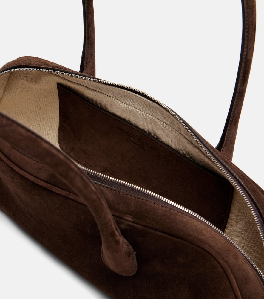 Magda Butrym Briggitte Rose-embellished Suede Tote Bag In Brown