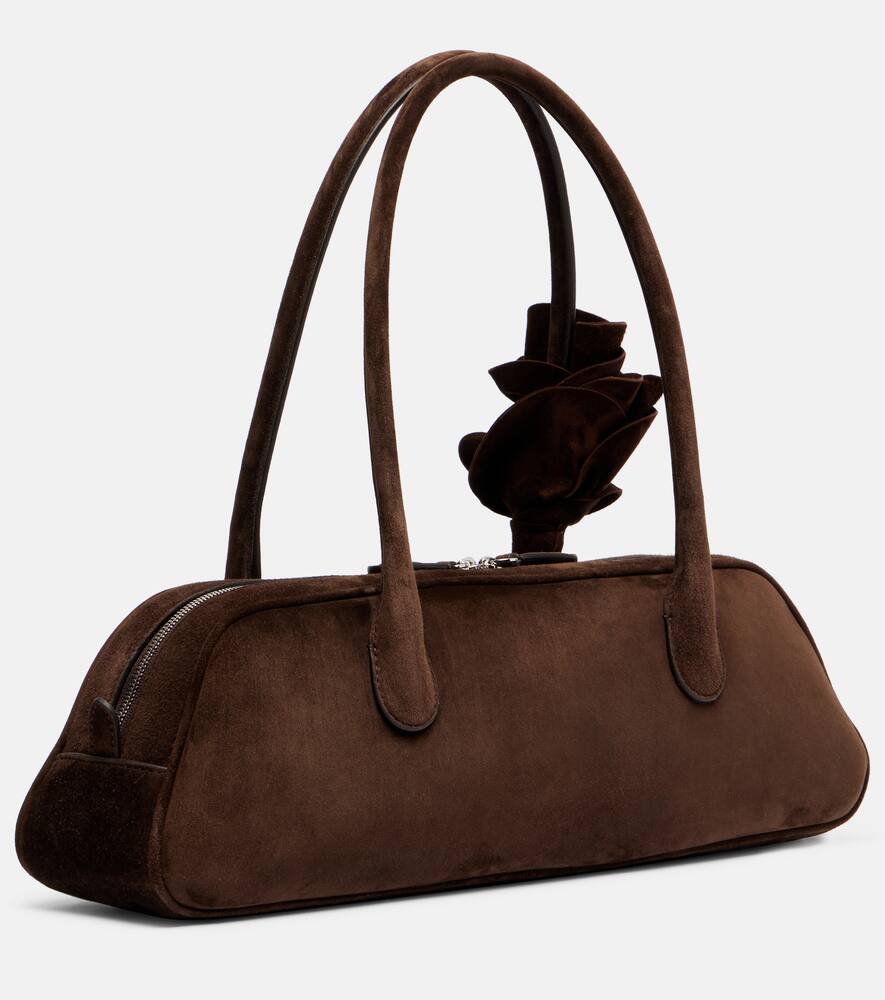 Magda Butrym Briggitte Rose-embellished Suede Tote Bag In Brown
