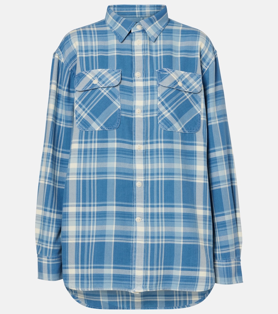 Polo Ralph Lauren Plaid Cotton Twill Shirt In Blue