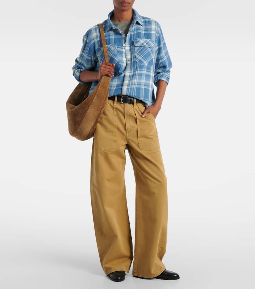 Polo Ralph Lauren Plaid Cotton Twill Shirt In Blue