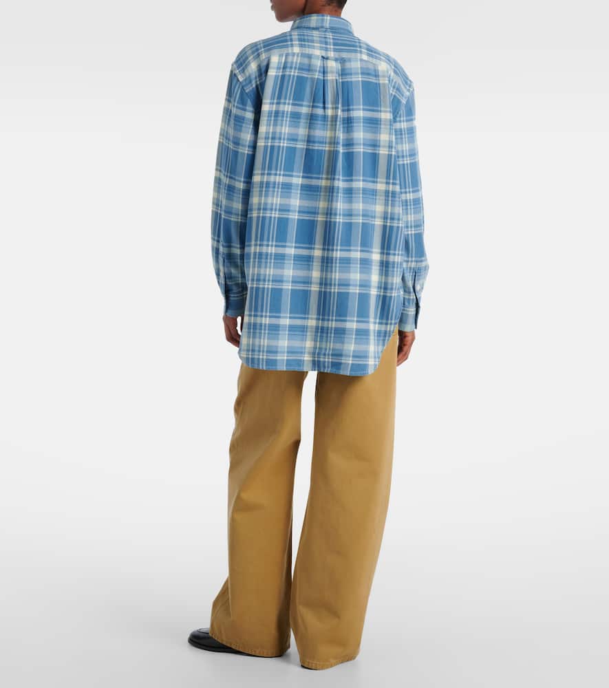 Polo Ralph Lauren Plaid Cotton Twill Shirt In Blue