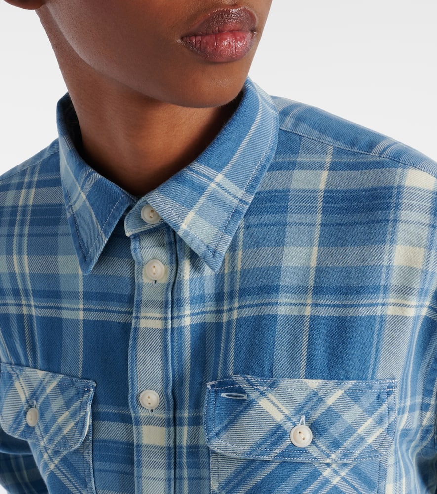 Polo Ralph Lauren Plaid Cotton Twill Shirt In Blue