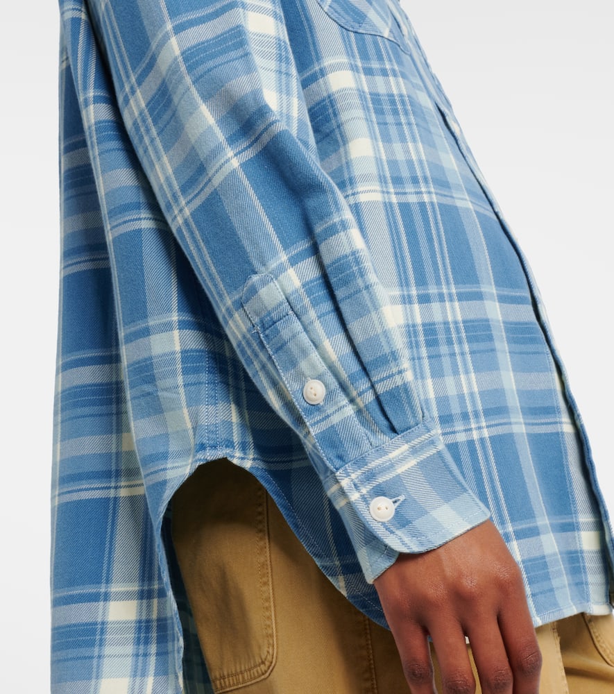 Polo Ralph Lauren Plaid Cotton Twill Shirt In Blue