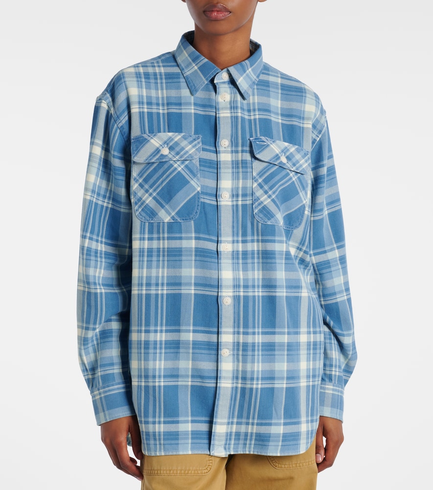 Polo Ralph Lauren Plaid Cotton Twill Shirt In Blue