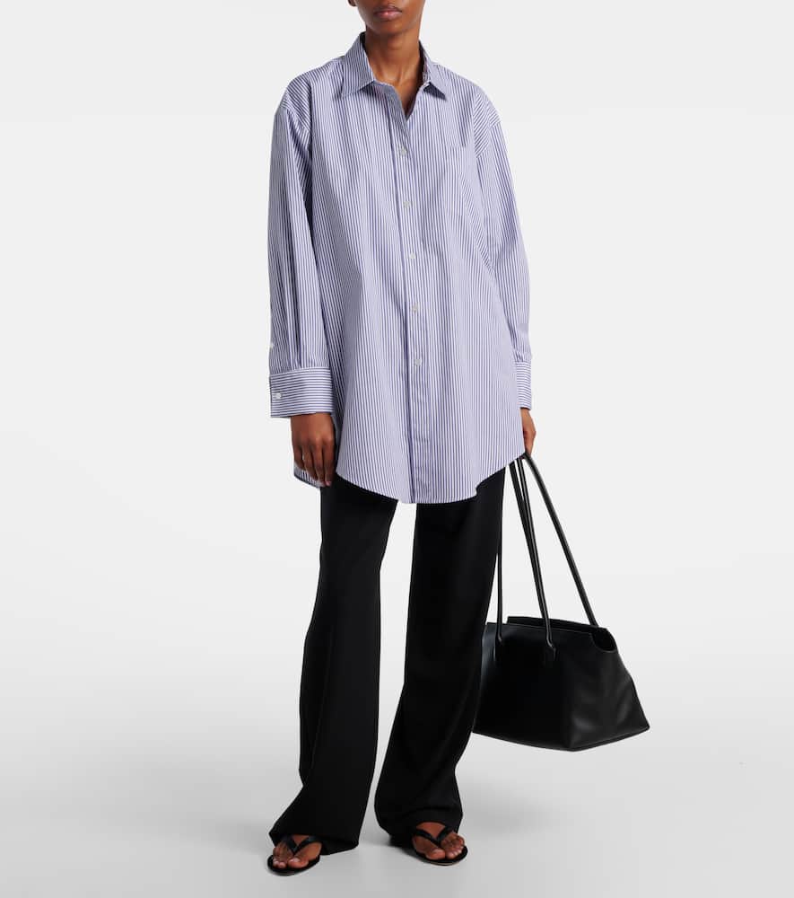 The Row Ment Bengal Stripe Cotton Poplin Shirt In Blue