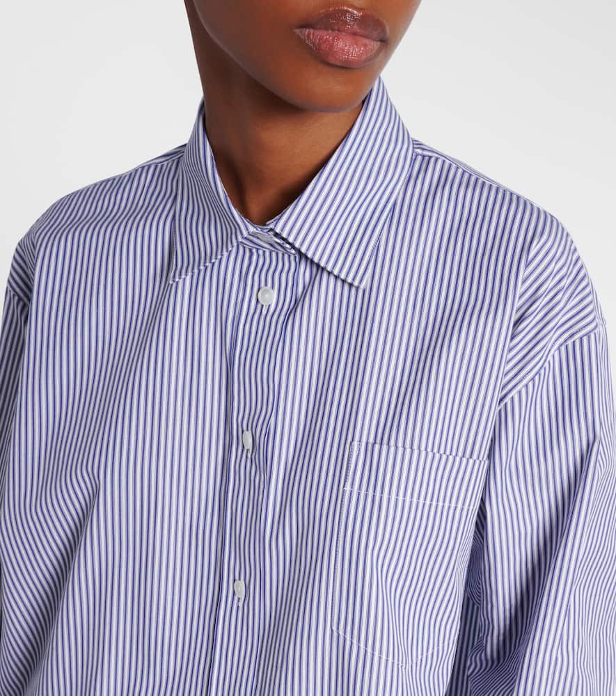 The Row Ment Bengal Stripe Cotton Poplin Shirt In Blue