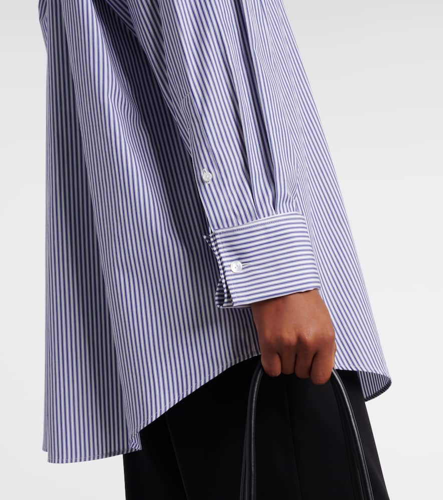 The Row Ment Bengal Stripe Cotton Poplin Shirt In Blue