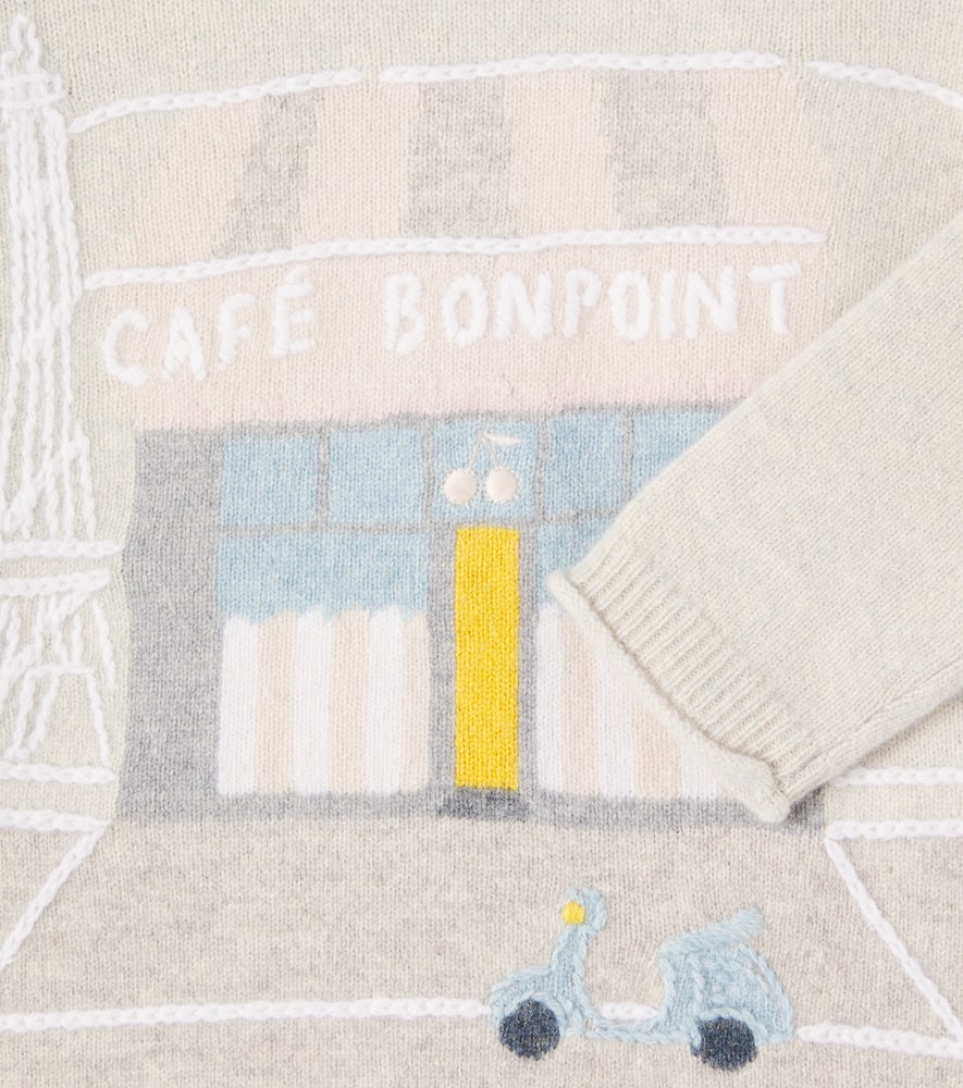 Bonpoint Jodora Embroidered Wool Sweater In Neutral