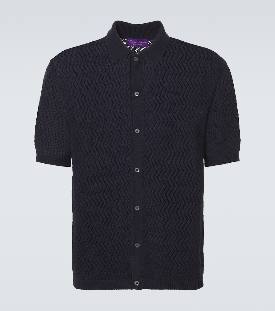 Ralph Lauren Purple Label Men's Black Chevron Cotton Polo Shirt UK Size 42 - Mytheresa