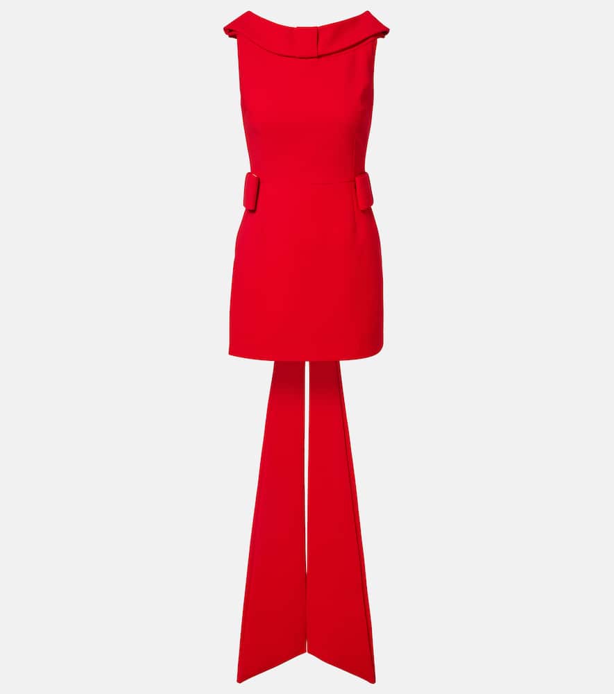 The New Arrivals Ilkyaz Ozel Daphne Bow-detail Crêpe Minidress In Red