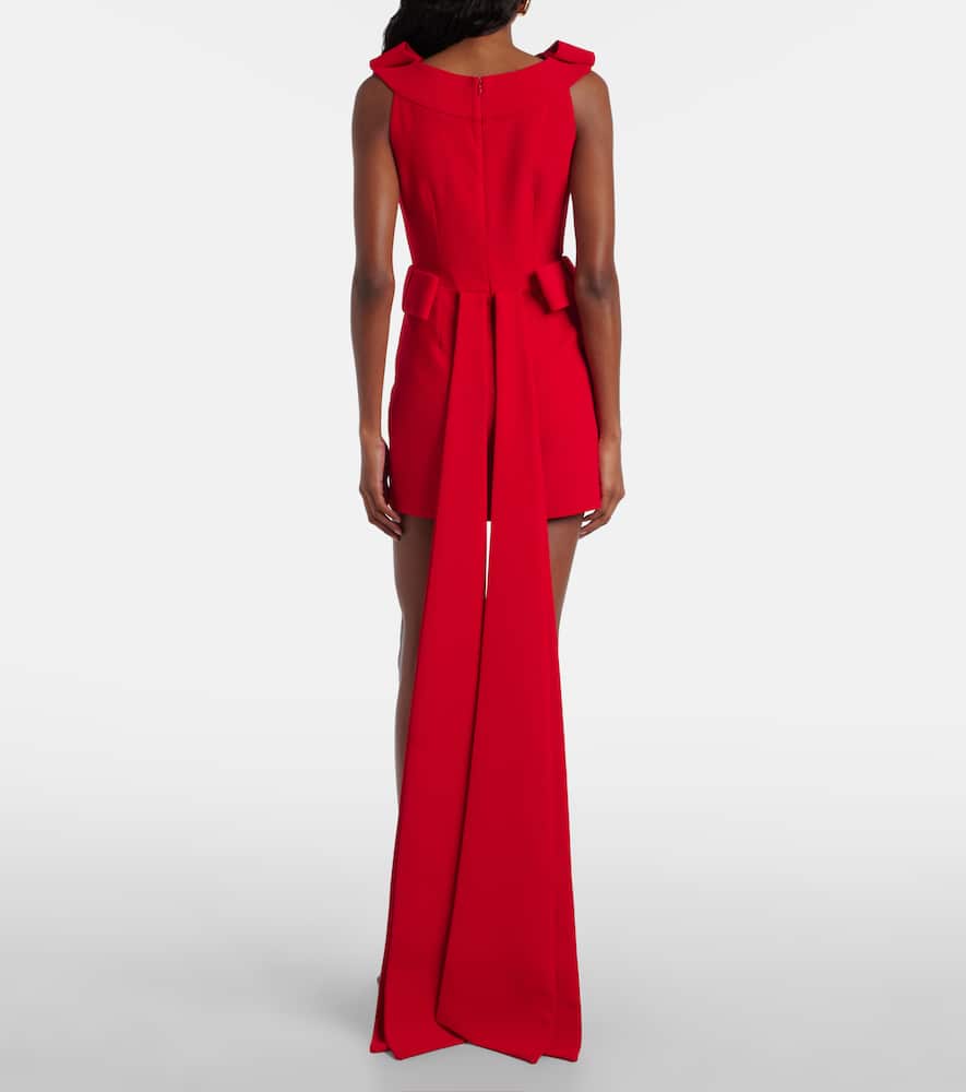 The New Arrivals Ilkyaz Ozel Daphne Bow-detail Crêpe Minidress In Red