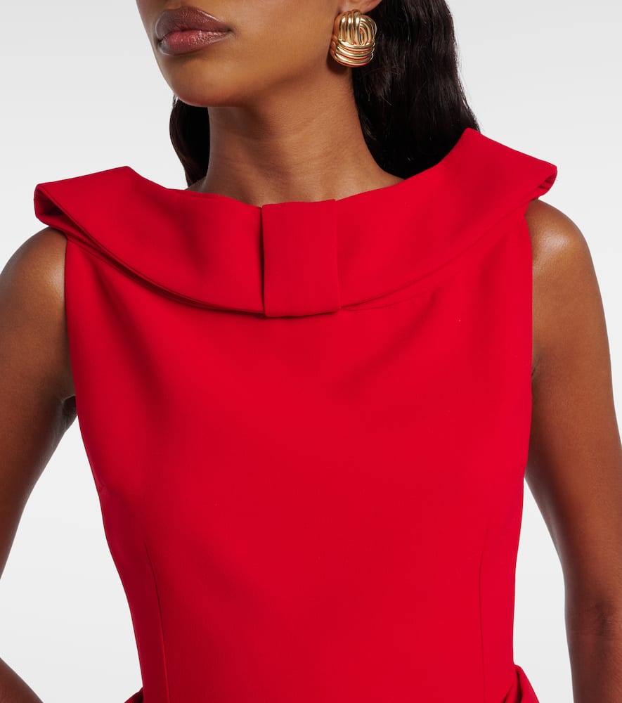 The New Arrivals Ilkyaz Ozel Daphne Bow-detail Crêpe Minidress In Red