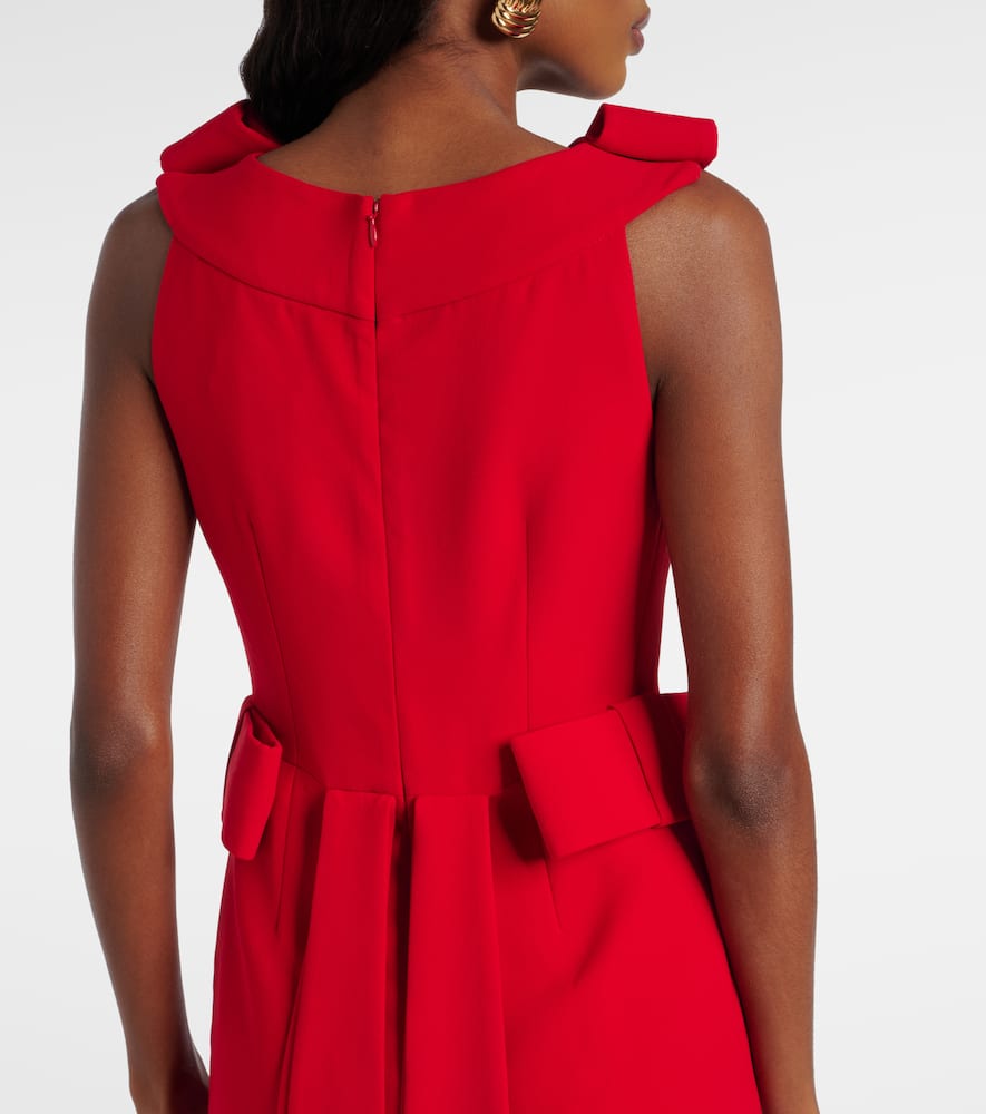 The New Arrivals Ilkyaz Ozel Daphne Bow-detail Crêpe Minidress In Red